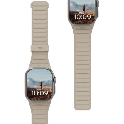 3. UAG Pathfinder - Silikon-Doppelseiten-Magnetarmband für Apple Watch Serie: 1-3, 42 mm / Serie 4-6 & SE 1-2, 44 mm / Serie 7-9, 45 mm / Serie 10, 46 mm / Ultra 1-2, 49 mm (Düne / Wolkenblau)