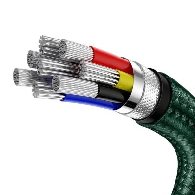 7. Baseus Cafule Series Metal Data USB-C / USB-C PD QC SCP 100W 5A 2 m Kabel - Grün