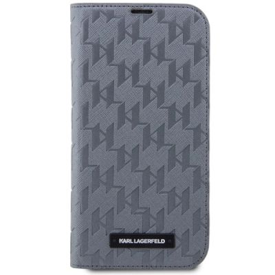 3. Karl Lagerfeld KLBKP14LSAKLHPG iPhone 14 Pro 6,1" Bücherregal Silber/Silber Saffiano-Monogramm