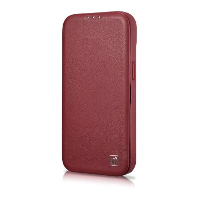7. iCarer CE Premium Leather Folio Case iPhone 14 Pro Max Magnetic Flip Cover MagSafe Rot (WMI14220716-RD)