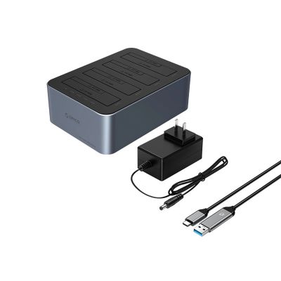 2. Orico 6646C3-C Dockingstation für 4 Laufwerke mit Offline-Klonfunktion, 2,5"/3,5" SATA HDD/SSD, Grau