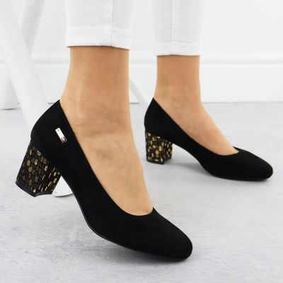 19. Sergio Leone W SK314D Wildleder Pumps mit Absatz Schwarz