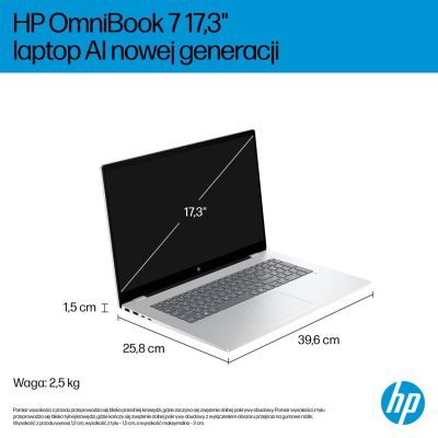 24. HP OmniBook 7 17-DC0073CL Ultra 7 258V 17,3" FHD Touchscreen, 32 GB SSD, 1 TB BT, Schwarz, Schwarz, GeForce RTX 4050 6 GB, Windows 11, Silber (Neuverpackung), 2 Jahre Garantie