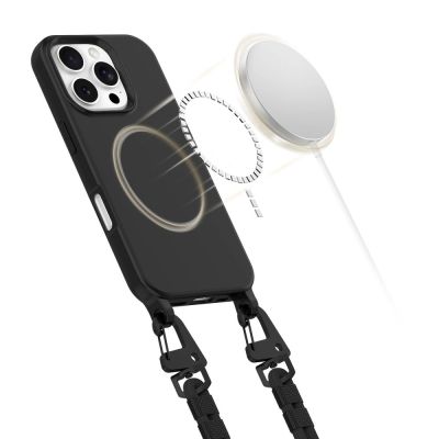 4. Tech-Protect MagNecklace MagSafe-Hülle mit Trageband für iPhone 16 Pro – Schwarz