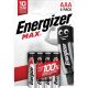 2. ENERGIZER ALKALINE-BATTERIEN MAX AAA LR03, 4 STÜCK, ÖKO-VERPACKUNG