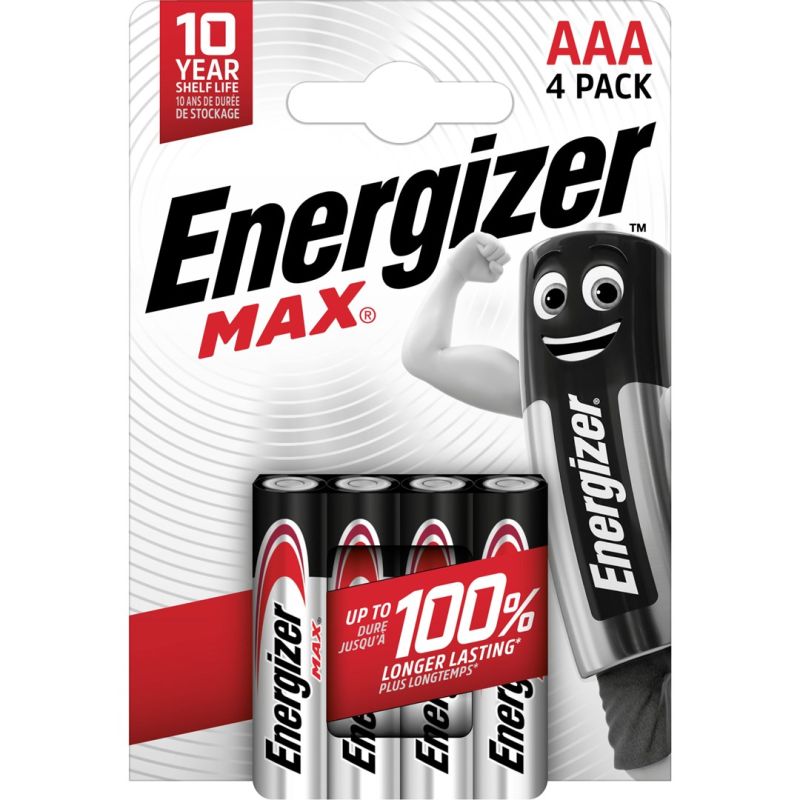 2. ENERGIZER ALKALINE-BATTERIEN MAX AAA LR03, 4 STÜCK, ÖKO-VERPACKUNG