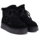 3. Damen-Ankle-Boots aus Leder mit Plateausohle, Wildleder, schwarz, Big Star UU274314