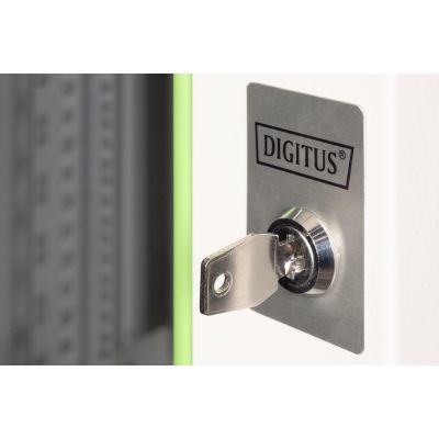 9. Digitus Unique 19" 20HE Wand-Netzwerkschrank 600x450 mm, Glastür, grau, ungeteilt, montiert, 100 kg