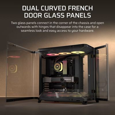 7. Corsair AIR 5400 RS-R ARGB Mid-Tower-Gehäuse mit Tempered Glass, Schwarz