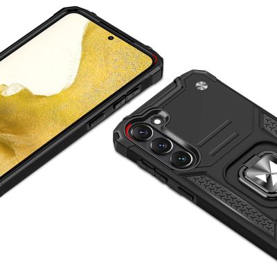 2. Wozinsky Ring Armor Hülle für Samsung Galaxy S23 gepanzerte Hülle magnetischer Haltering schwarz