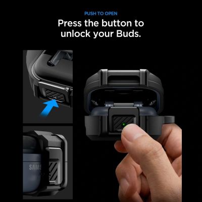7. Spigen Lock Fit Schutzhülle für Samsung Galaxy Buds 4 / 4 Pro – Mattschwarz