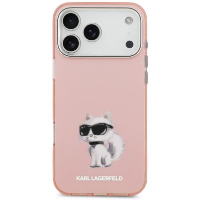 3. Karl Lagerfeld IML Aquarelle Choupette & Logo MagSafe Hülle für iPhone 17 Pro - Pink