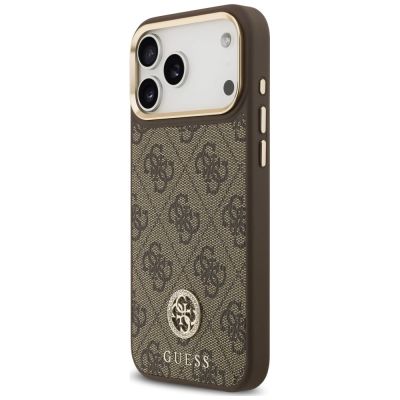 2. Guess 4G Strass Logo MagSafe Hülle für iPhone 18 Pro Max / 17 Pro Max – Braun