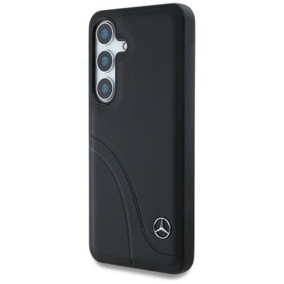 2. Mercedes Leder Curved Stitches Hülle für Samsung Galaxy S25 - Schwarz