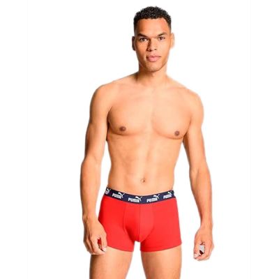 2. Puma Herren-Boxershorts, 2er-Pack, rot-grau, bequeme Baumwolle