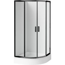 Halbrunde Duschkabine mit Duschwanne 80x80 cm