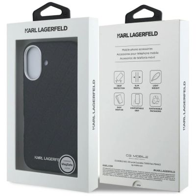 8. Karl Lagerfeld FW Stamped Karl MagSafe iPhone 16 Hülle - Schwarz