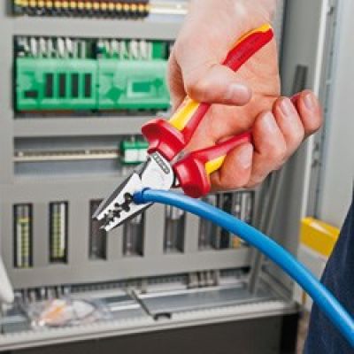 3. Knipex 97 72 180 Kabelcrimpzange Taschenmesser Blau, Rot, Silber