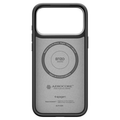 4. Spigen Enzo Aramid "T" MagSafe Case für iPhone 17 Pro - Schwarz und Silber