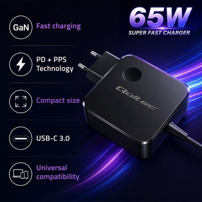 2. QOLTEC GAN 65W Netzteil | USB-C PD PPS | 5-21V | 3-3,25A
