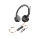 217. POLY Blackwire 8225 Stereo 8X225AA USB-C Headset mit Microsoft Teams Zertifizierung + USB-C/A Adapter