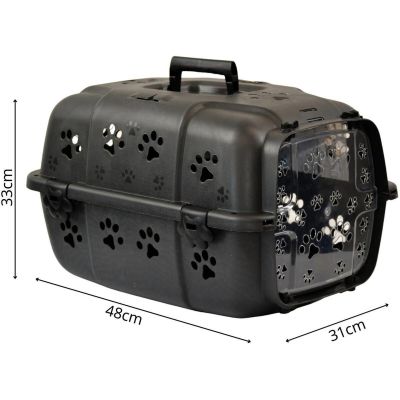18. Haustiertransportbox 48 x 32 x 30 cm – Schwarz