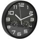 5. 25 cm Wanduhr mit Thermometer, schwarz