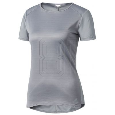 adidas Response Short Sleeve Tee Damen Laufshirt in Grau, mit der climacool Technologie für Abkühlung