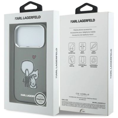 8. Karl Lagerfeld Karl & Choupette MagSafe Back Case für iPhone 17 Pro Max – Schwarz