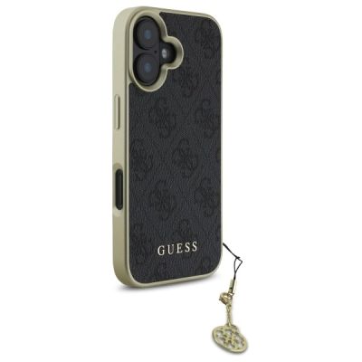 4. Guess 4G Charms Collection Hülle für iPhone 16 – Schwarz