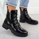 6. Damen-Lackleder-Winterboots im Worker-Stil, schwarz, M.Daszyński MR23123