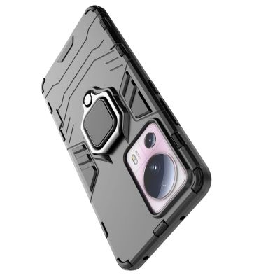 13. Ring Armor-Hülle für Xiaomi 13 Lite, gepanzerte Abdeckung, magnetischer Halterungsring, schwarz