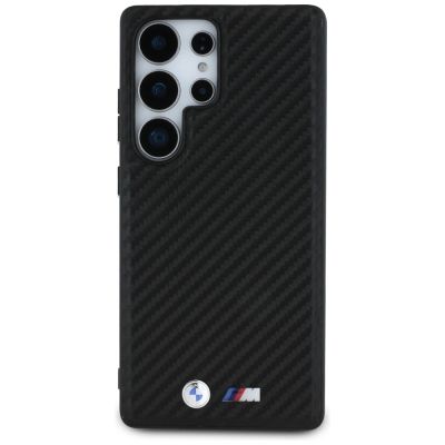 3. BMW Leder Carbon MagSafe Case für Samsung Galaxy S25 Ultra - Schwarz