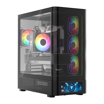 8. MODECOM VOLCANO AQ 500 ARGB MIDI SCHWARZES GEHÄUSE