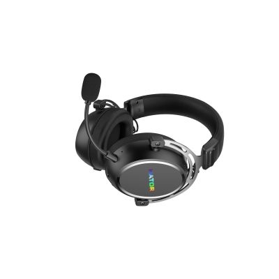 5. HATOR Hypergang 3 Kabelloses Headset mit kabellosem Kopfbügel, Gaming-Anschluss, USB Typ-C / USB Typ-A, Bluetooth, Schwarz