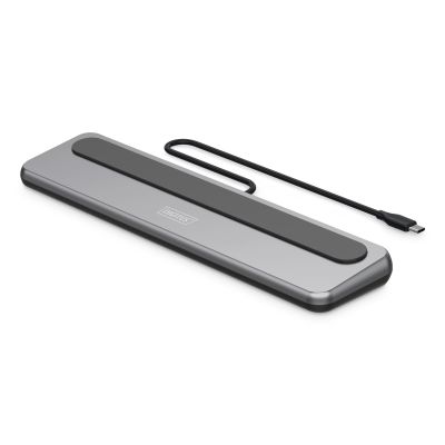 7. 12-Port-USB-C-Dockingstation, max. 8K/30Hz mit HDR, HDMI, DP, max. 3 Monitore (MST), USB-C 3.2 Gen2, Gigabit-Ethernet, SD/Micro-SD, Audio, PD 100W