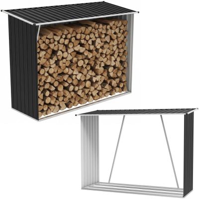 2. Gartenhaus-Holzregal, Stahlregal, 163 x 83 x 154 cm