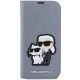 3. Karl Lagerfeld KLBKP14XSANKCPG iPhone 14 Pro Max 6,7" Bücherregal Silber/Silber Saffiano Karl & Choupette