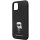 6. Karl Lagerfeld KLHCN61SMHKNPK Hülle für iPhone 11 / Xr – schwarz Silikon Ikonik Metall Pin