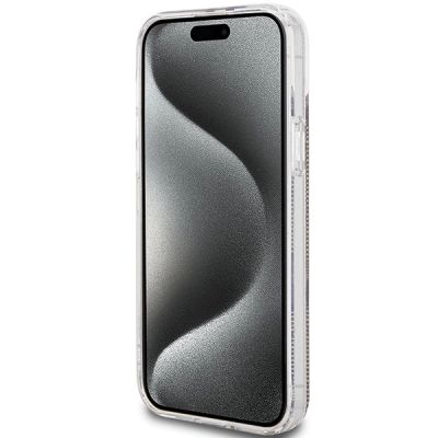 5. Guess IML 4G Gold Stripe Hülle für iPhone 15 Plus / 14 Plus – braun