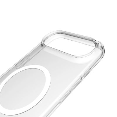 9. Puro Lite Mag TPU+PC Hülle kompatibel mit MagSafe für iPhone 17 Air - Transparent mit weißem Ring
