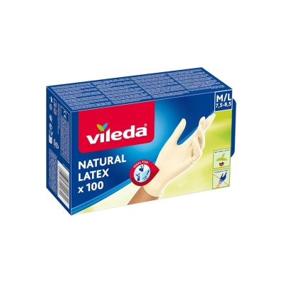 3. Vileda Naturlatexhandschuhe, Größe M/L, 100 Stück