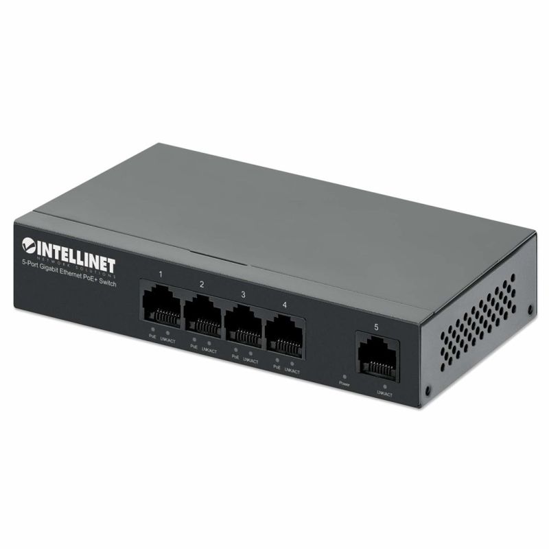 Intellinet 561792 Gigabit-Ethernet-Netzwerk-Switch (10/100/1000) mit PoE-Unterstützung, Schwarz