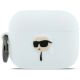 Karl Lagerfeld Silikonhülle mit Karl-Lagerfeld-Kopf (3D) für AirPods Pro 3 – Weiß