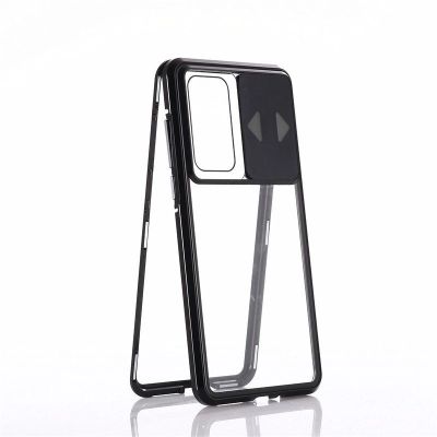 3. Wozinsky Magnetic Cam Slider Case Magnetic 360 Full Phone Cover Glass Screen Kamera Cover Huawei P40 Schwarz