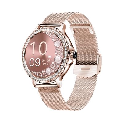 4. VELTORI VT320-1 Damen-Smartwatch, Goldarmband + rosa Silikonarmband