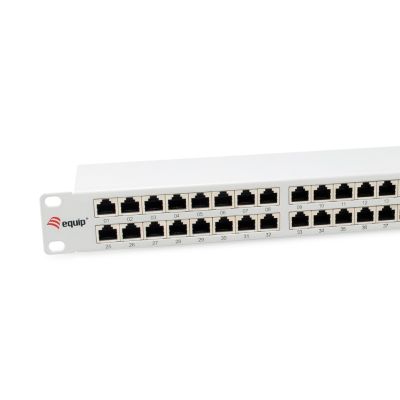 2. 19"-Patchpanel 48xRJ45 Cat6a FTP 1U 500MHz RAL7035