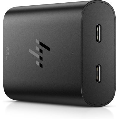 5. HP 65W GaN Laptop-Ladegerät 2xUSB-C Schwarzer Netzadapter 600Q7AA