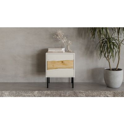 6. INSERTO Nachttisch, 2-teilig, 50 x 40 x 61,5 cm, Kaschmir + LED