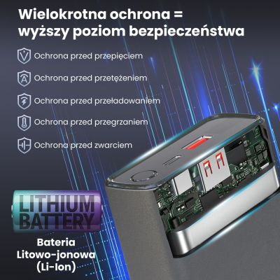 11. Extralink Powerbank EPB-126 20000mAh Silber, 45W PD, USB-C